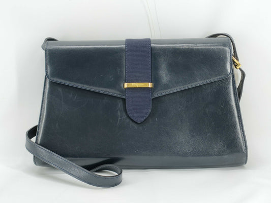 Salvatore Ferragamo Leather Shoulder Bag AD21.1767 Navy Shoulder Bag