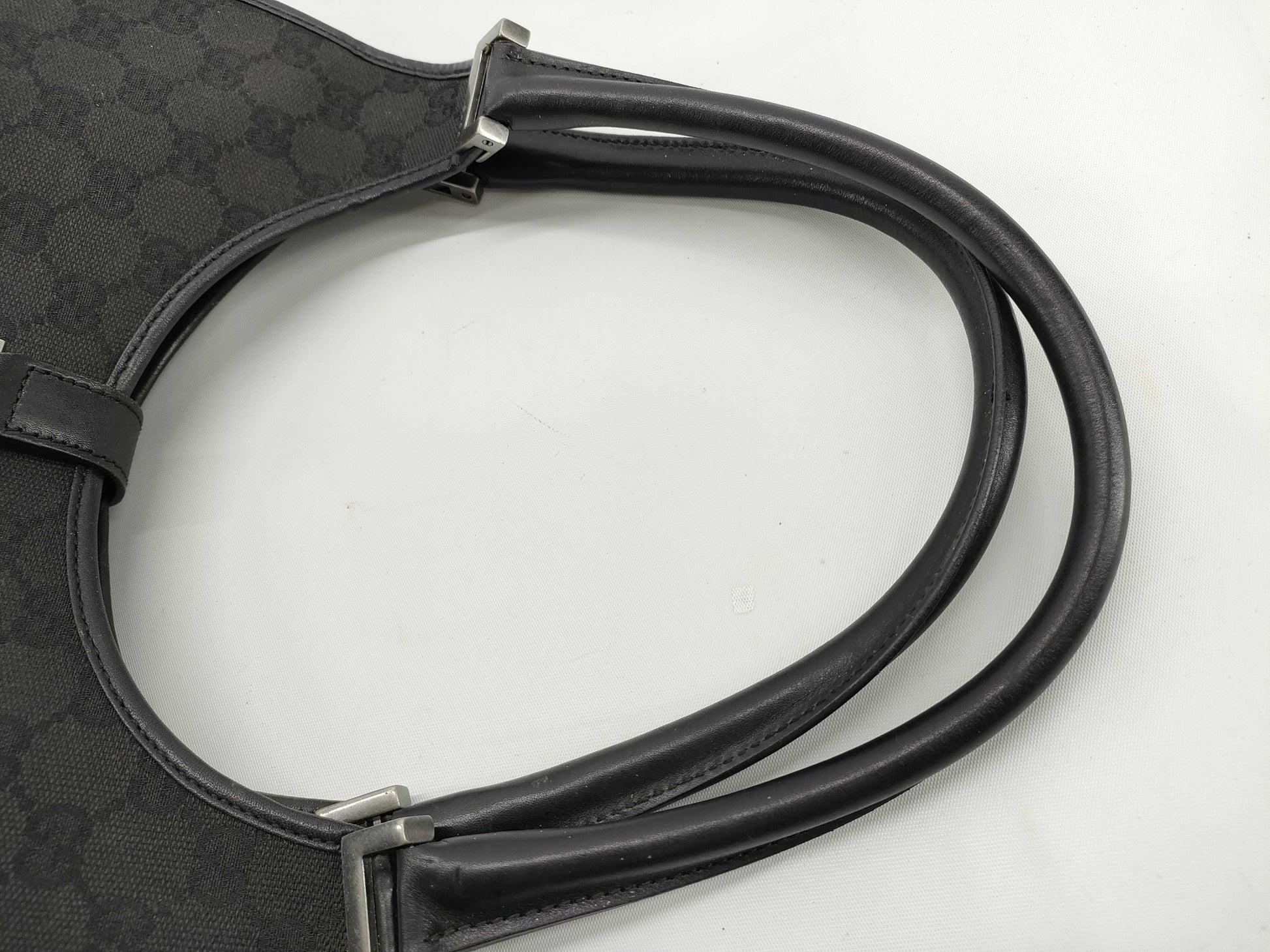 GUCCI Jackie Gucci Jackie GG Canvas Tote Bag 01719 214397 Black Shoulder Bag