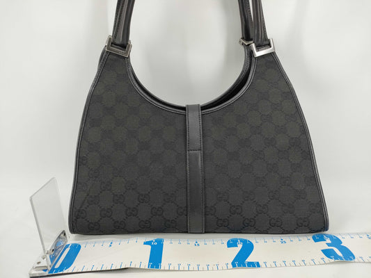 GUCCI Jackie Gucci Jackie GG Canvas Tote Bag 01719 214397 Black Shoulder Bag