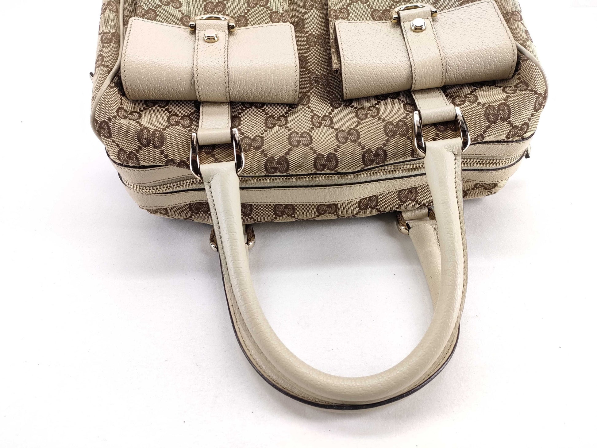 GUCCI GG Canvas Gucci GG Canvas Handbag 153026 496393 Beige Boston Bag