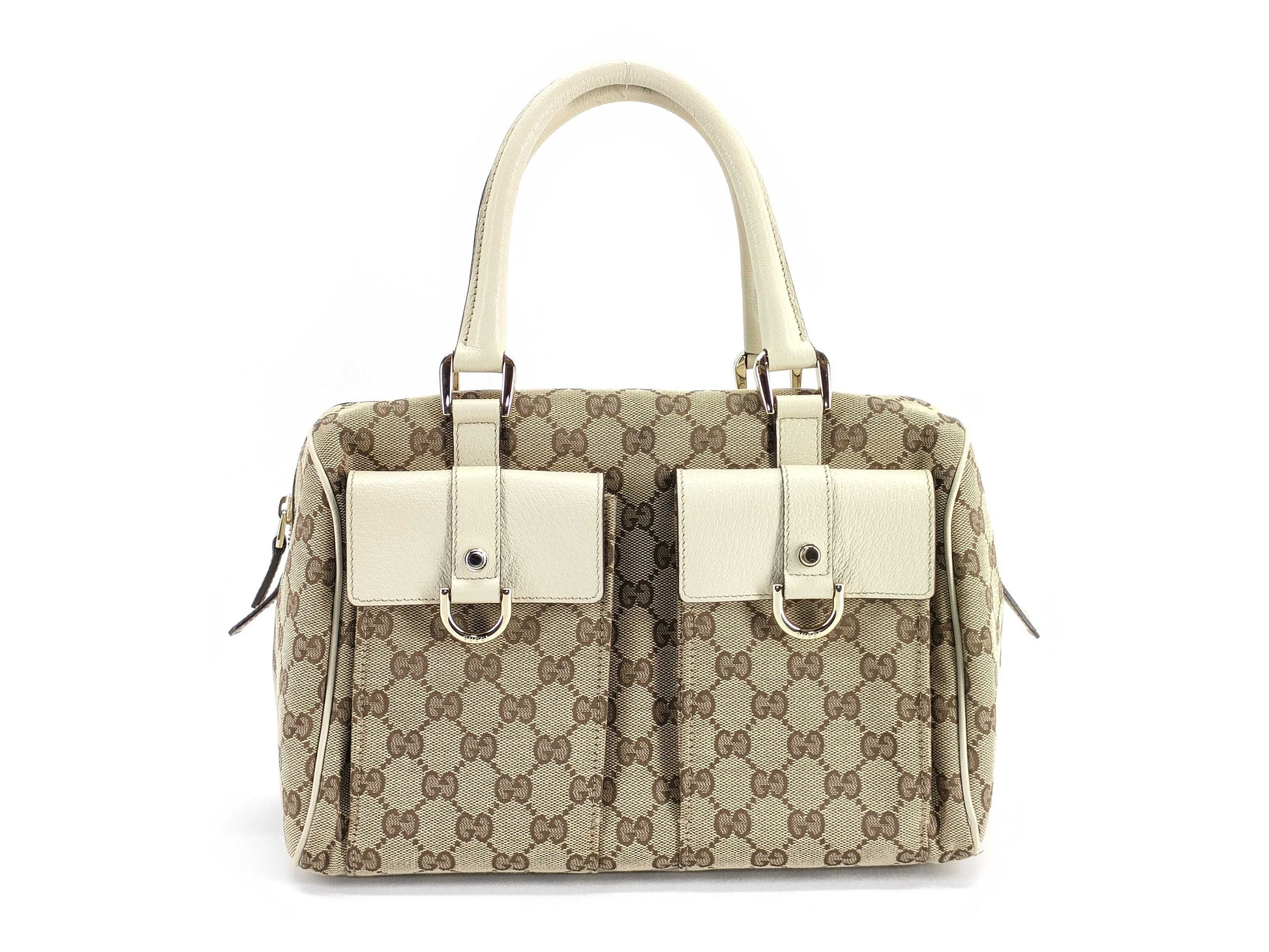 GUCCI GG Canvas Gucci GG Canvas Handbag 153026 496393 Beige Boston Bag