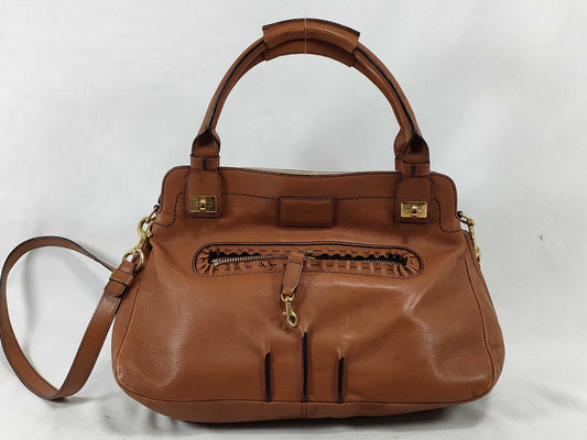 Chloe Chloe Margaret Leather 2-Way Handbag Brown Handbag