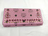 MCM MCM Visetos Studded Leather Long Wallet Pink Wallet