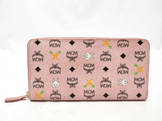 MCM MCM Visetos Leather Long Wallet Pink Wallet