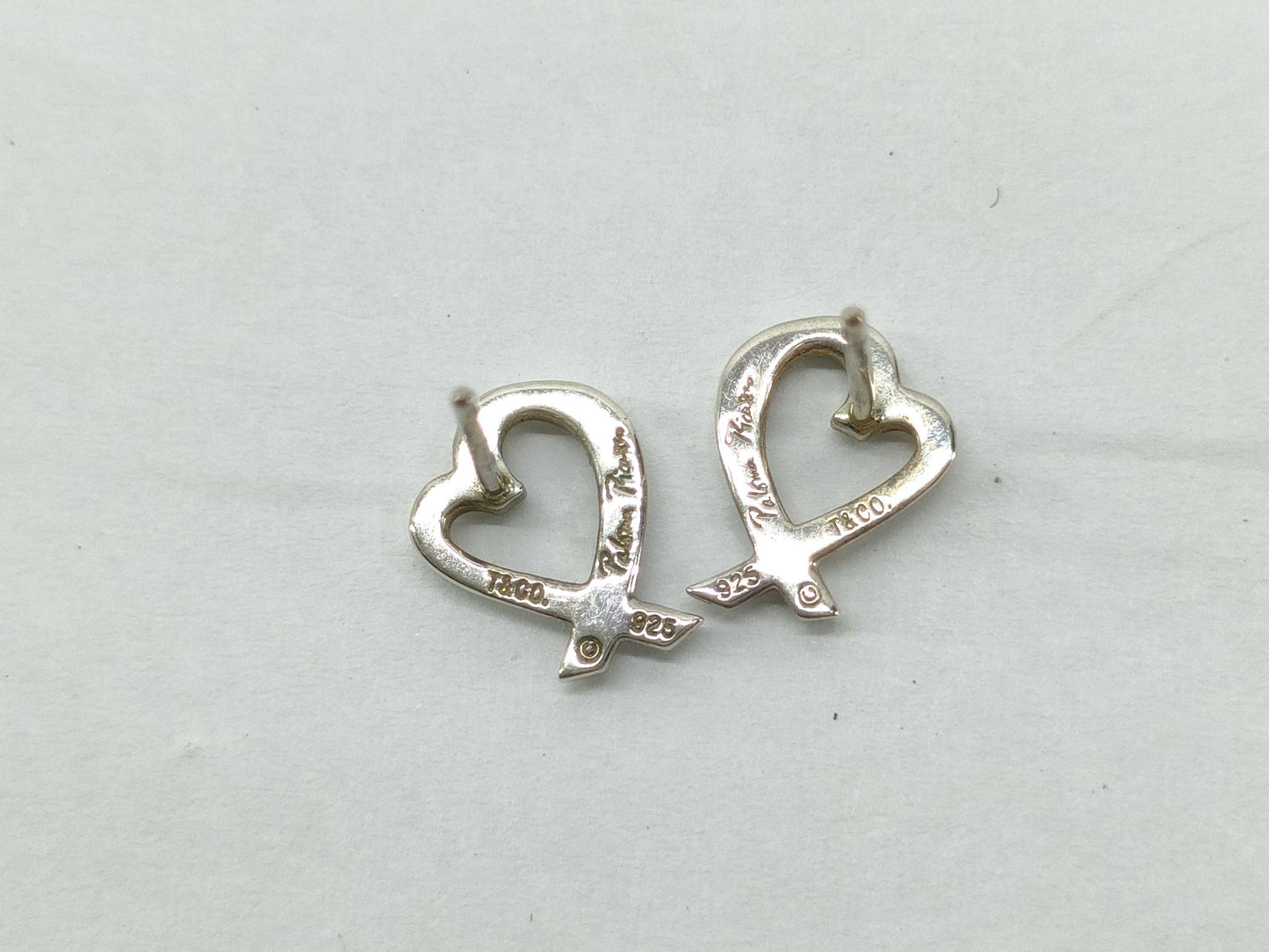 Tiffany&Co. Lovingheart Tiffany Rubbingheart Earrings SV925 Silver Earrings