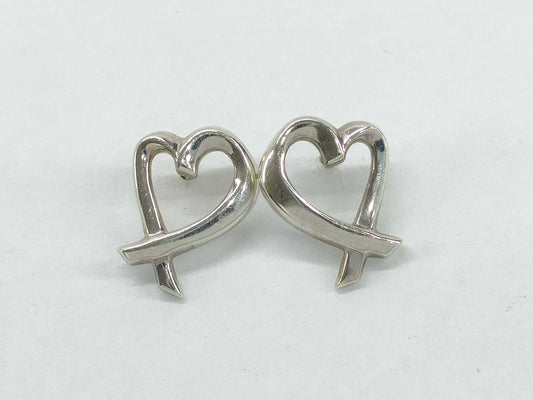 Tiffany&Co. Lovingheart Tiffany Rubbingheart Earrings SV925 Silver Earrings