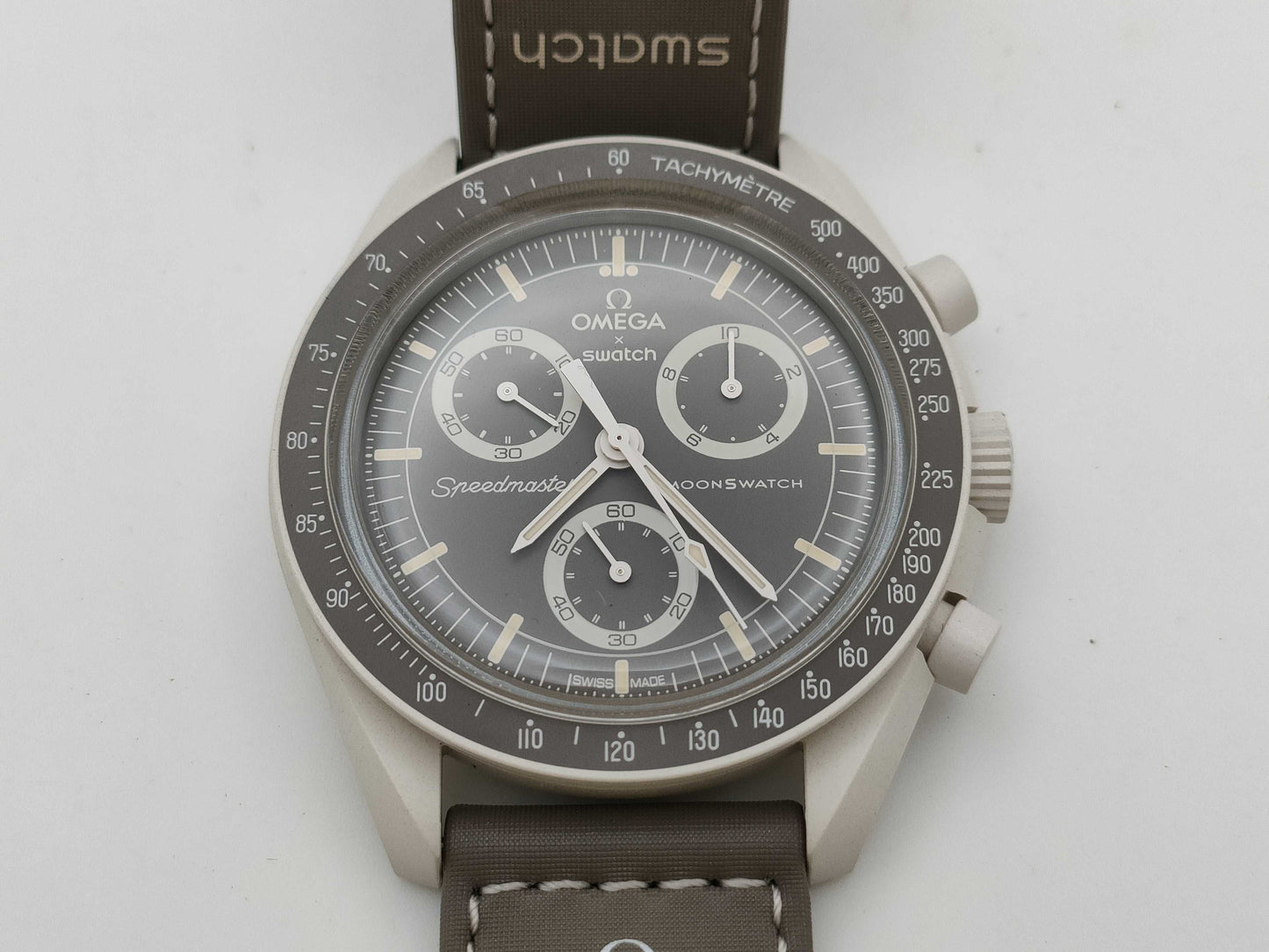 OMEGA Swatch Speedmaster Moonwatch SO33T103 Grey Dial Men's Watch
