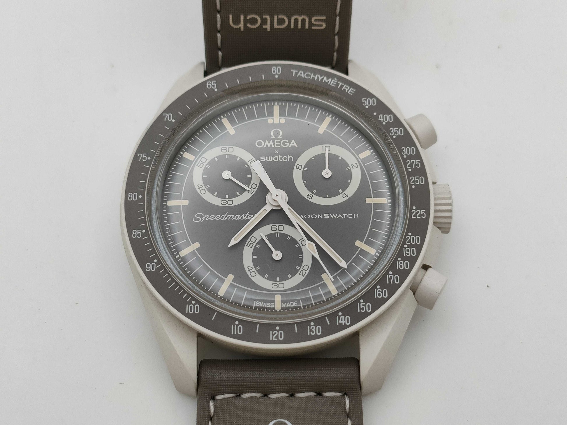 OMEGA Swatch Speedmaster Moonwatch SO33T103 Grey Dial Men's Watch