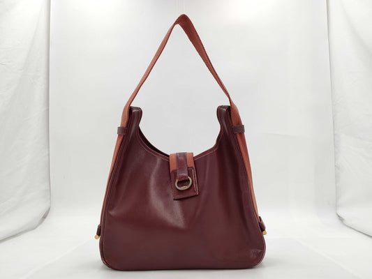 HERMES Saco Leather Shoulder Bag 〇R Engraved Bordeaux Bag