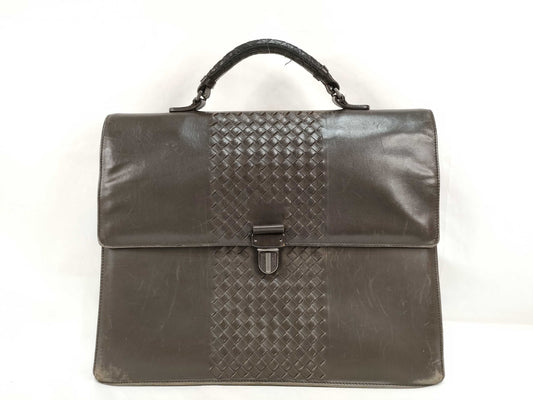BOTTEGA VENETA Intrecciato Intrecciato Intrecciato Leather Business Bag Dark Brown Business Bag