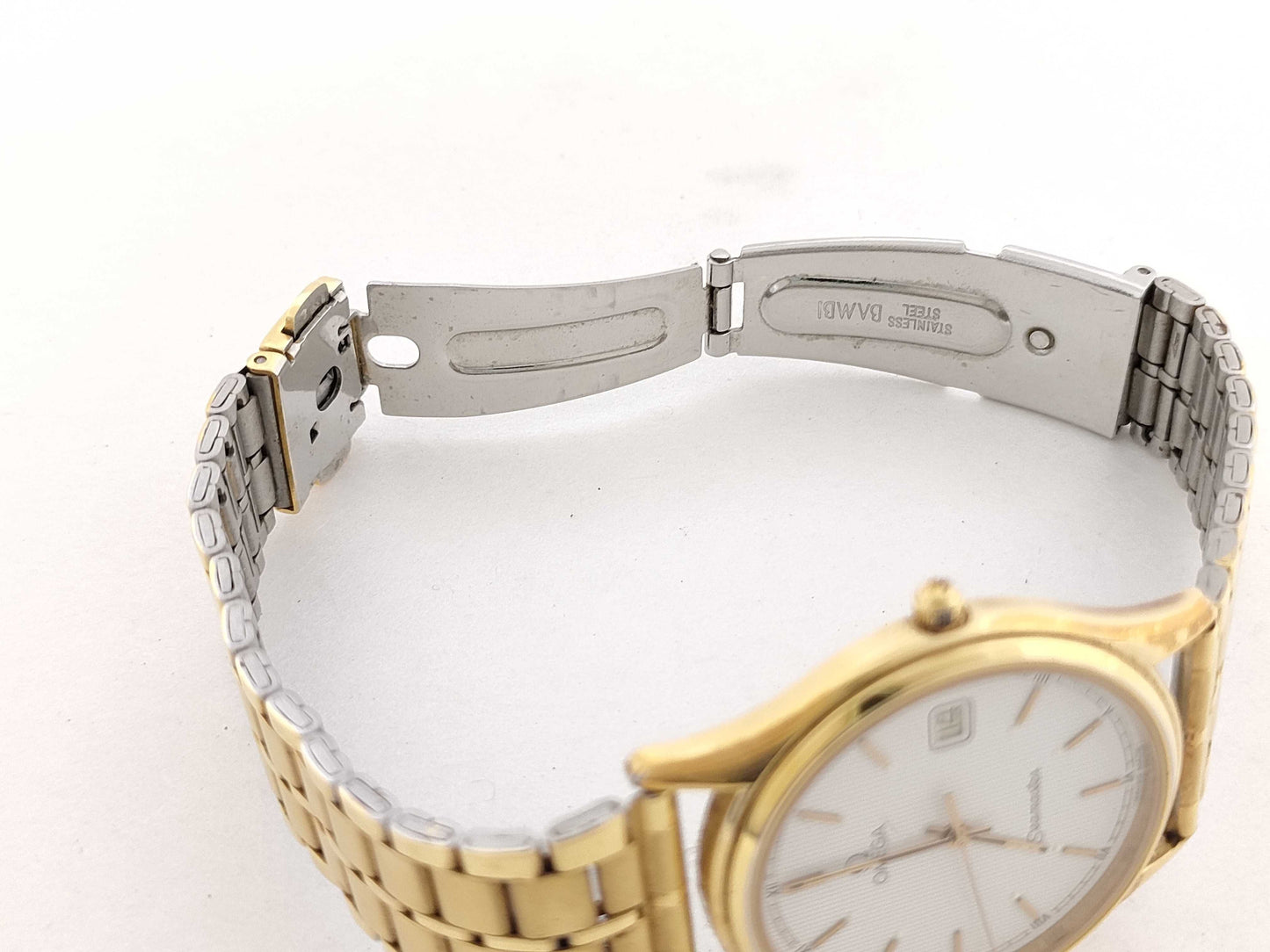 OMEGA Seamaster SS/QZ White Dial Non-Working/No Operational Guarantee Men's Watch