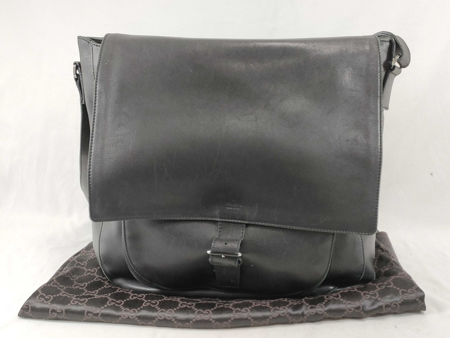 GUCCI Gucci Leather Shoulder Bag Black Shoulder Bag