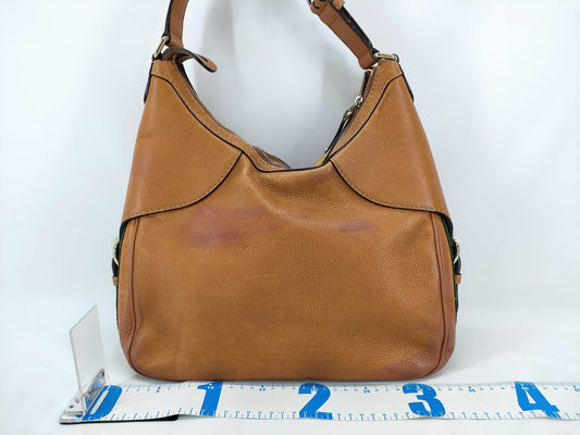 GUCCI Gucci Leather One Shoulder Bag Camel Shoulder Bag