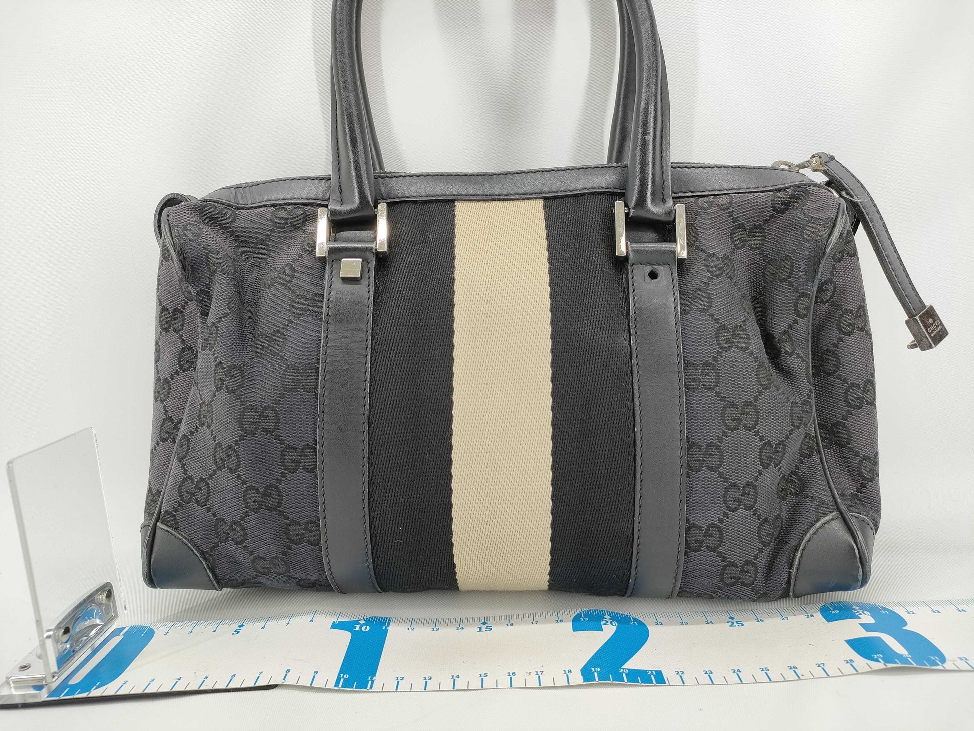 GUCCI GG Canvas Gucci Canvas 2way Handbag Black Handbag