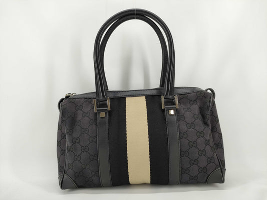 GUCCI GG Canvas Gucci Canvas 2way Handbag Black Handbag