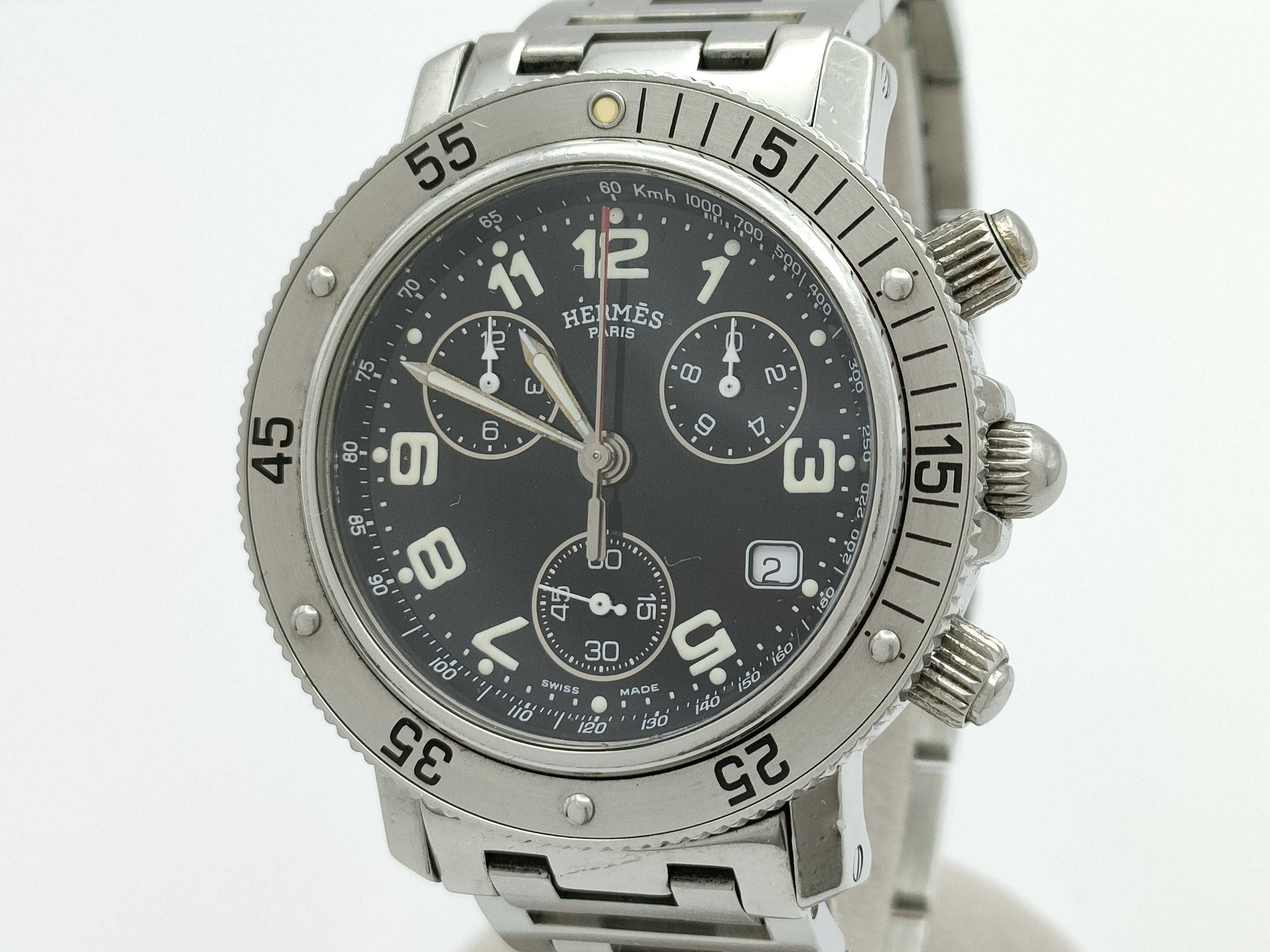 HERMES Clipper Diver CL2.910 1397938 Quartz Boys Watch