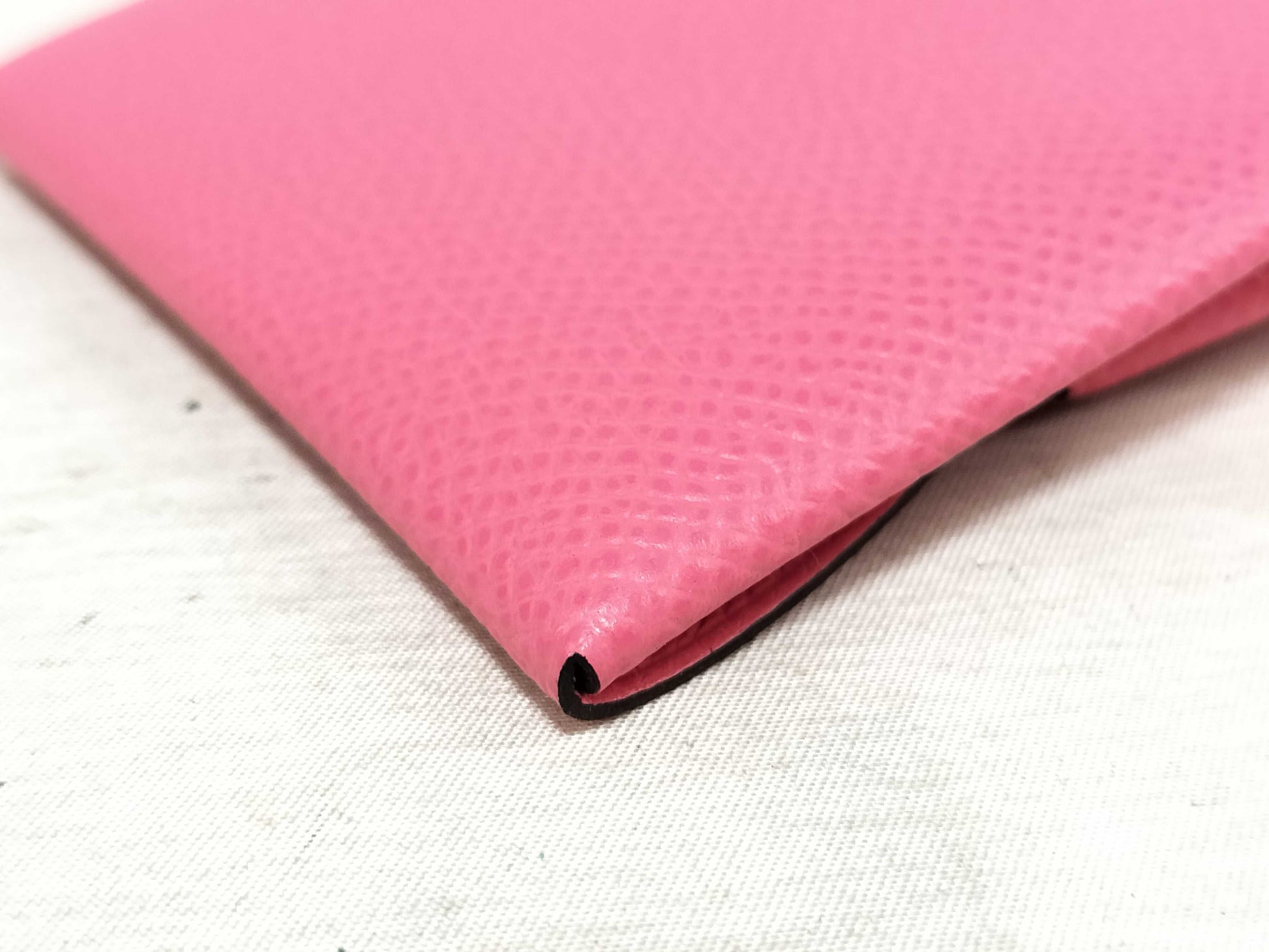 HERMES Bastia Rose Lipstick Card Case, Pass Case, Business Card Holder