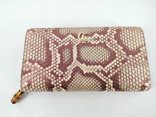 GUCCI Python Bamboo Round Zip Wallet 739499 Wallet