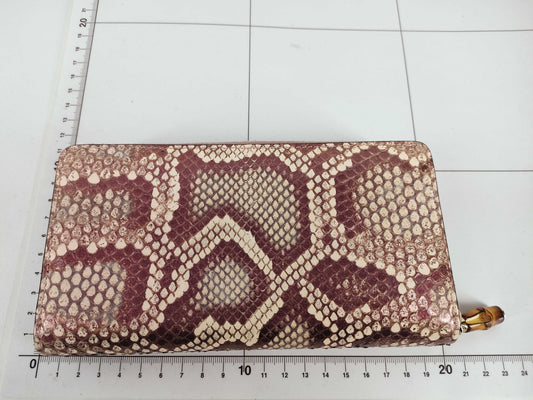 GUCCI Python Bamboo Round Zip Wallet 739499 Wallet