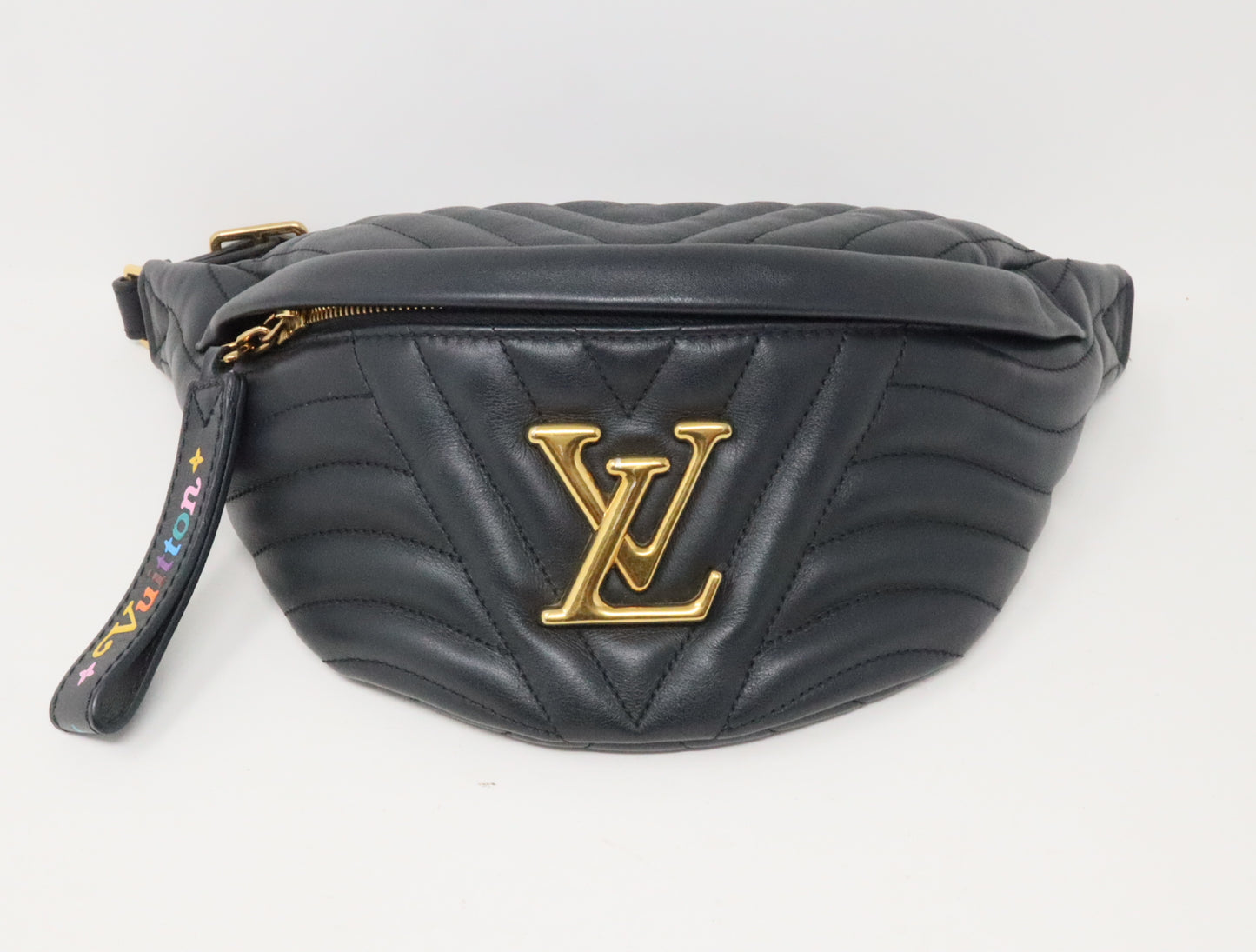 LOUIS VUITTON Vuitton New Wave Bum Bag M53750 MI0199 Black RFID Responsive Waist Bag
