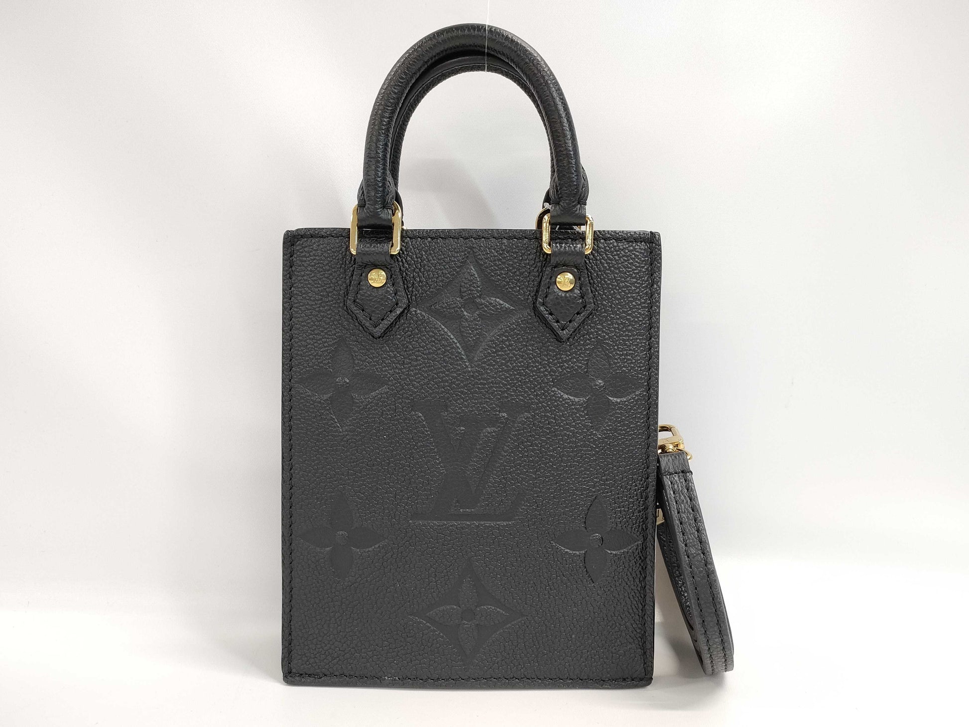 LOUIS VUITTON Monogram Empreinte Petite Sac Plat Handbag M81417 Black Handbag