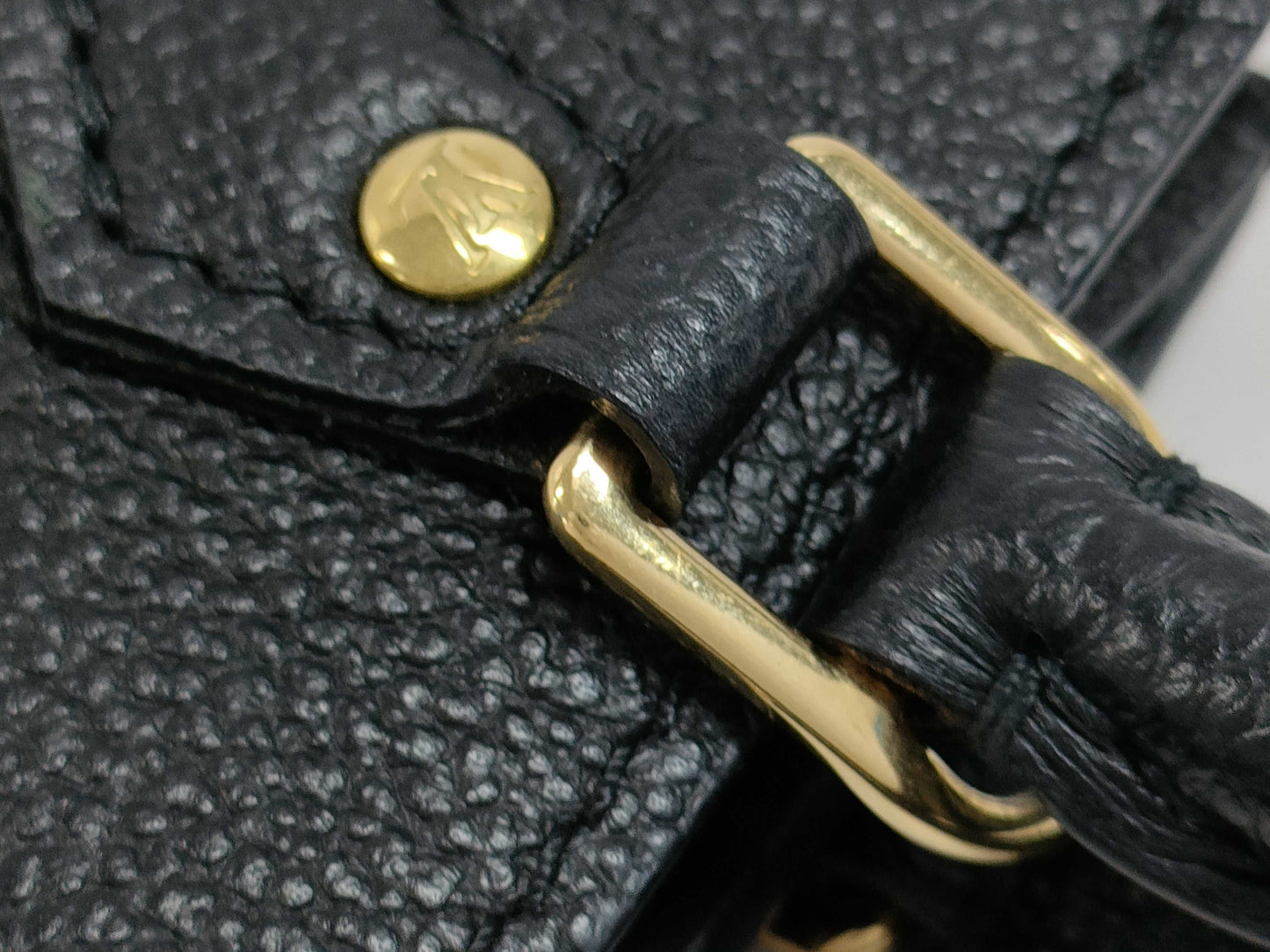 LOUIS VUITTON Monogram Empreinte Petite Sac Plat Handbag M81417 Black Handbag