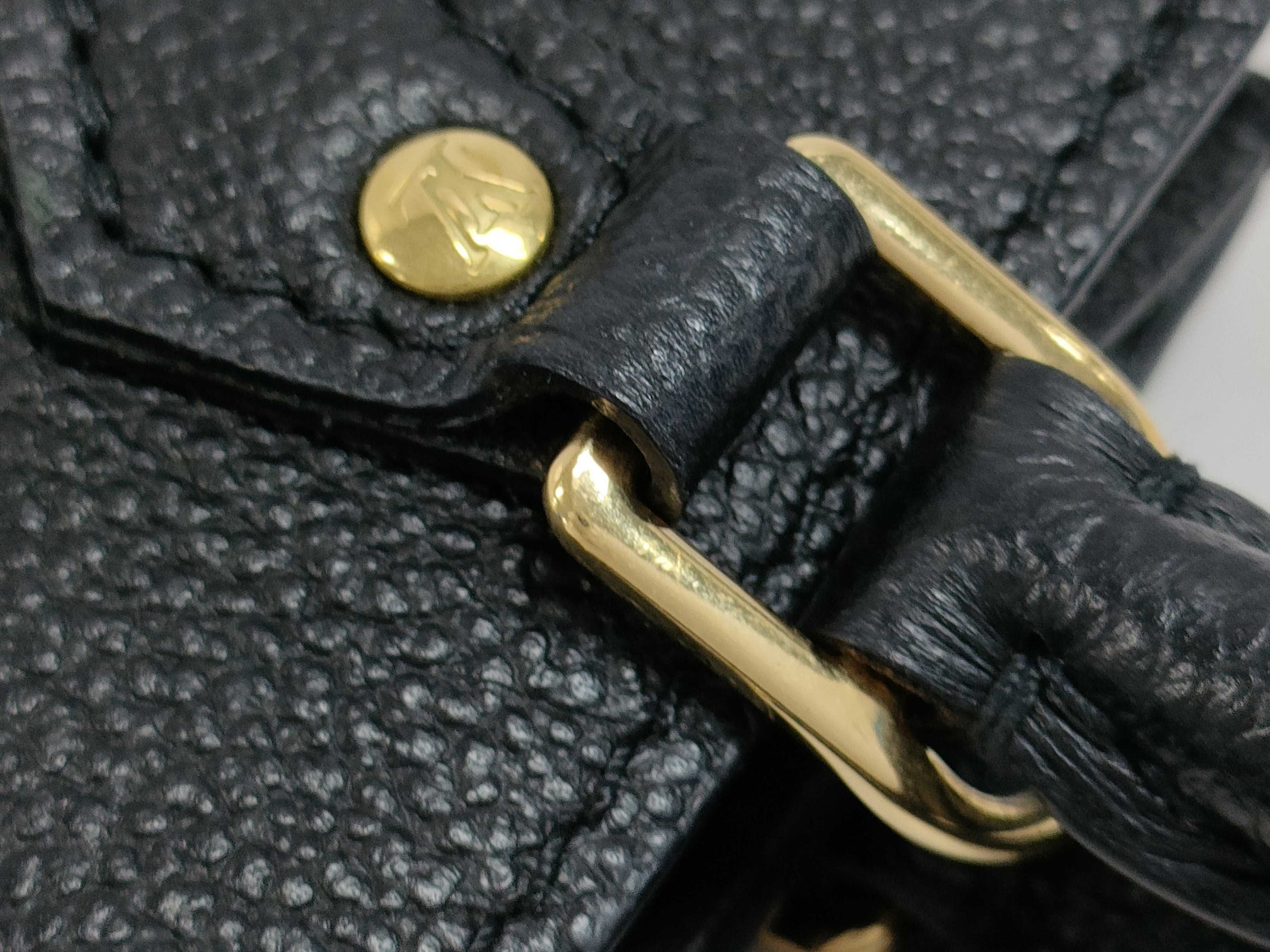 LOUIS VUITTON Monogram Empreinte Petite Sac Plat Handbag M81417 Black Handbag