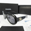 CHANEL Eyewear Oval CC Double Coco Mark Rhinestone 5469-B-A Black Black Gold Fittings Sunglasses Glasses