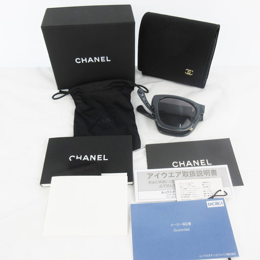 CHANEL Current Square Sunglasses Matrasse Logo Coco Mark Foldable 6055-B Sunglasses and Glasses