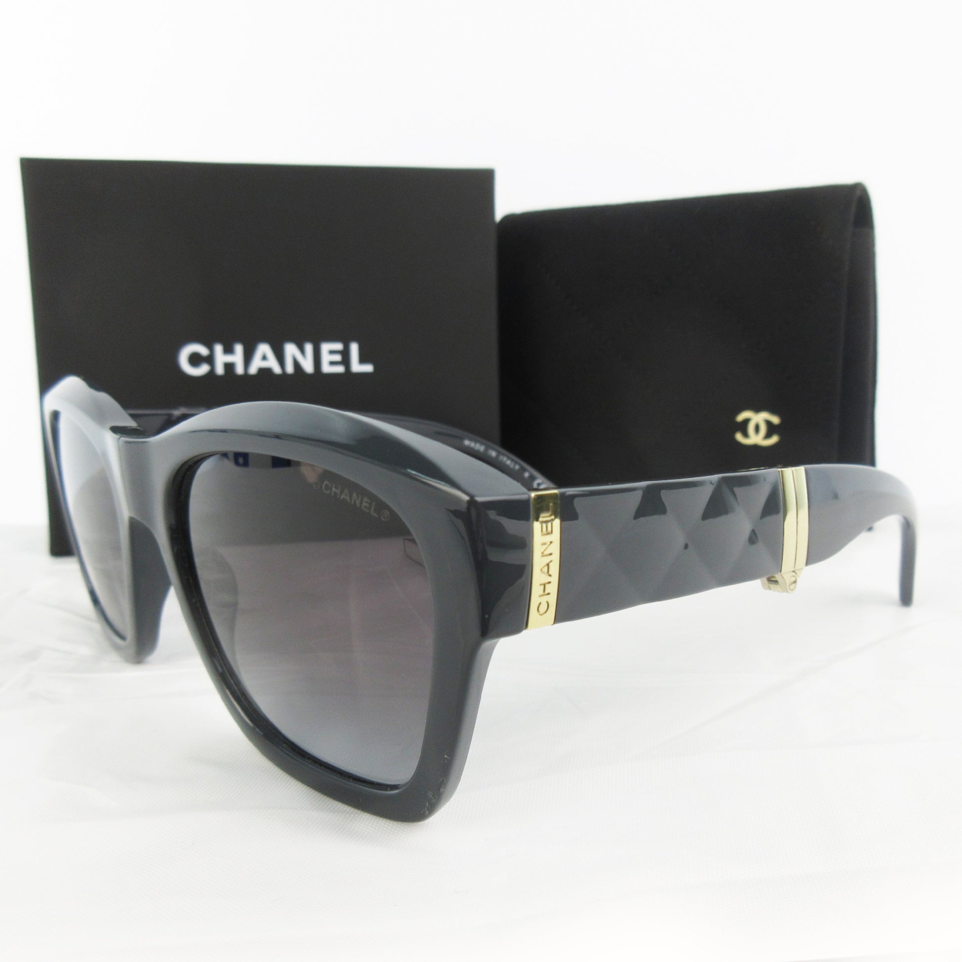 CHANEL Current Square Sunglasses Matrasse Logo Coco Mark Foldable 6055-B Sunglasses and Glasses