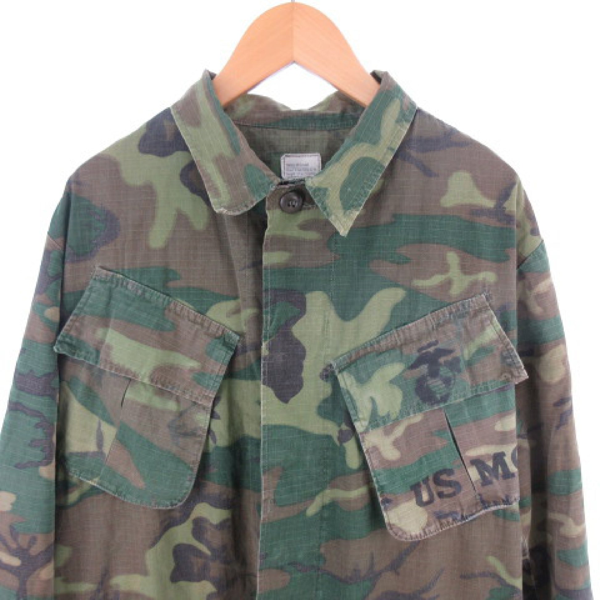 60S U.S.ARMY ERDL Jungle Fattier Military Camouflage Camouflage USMC U.S. Army Genuine Military 4th S-R DSA100-69-C-2662 Vintage Jacket