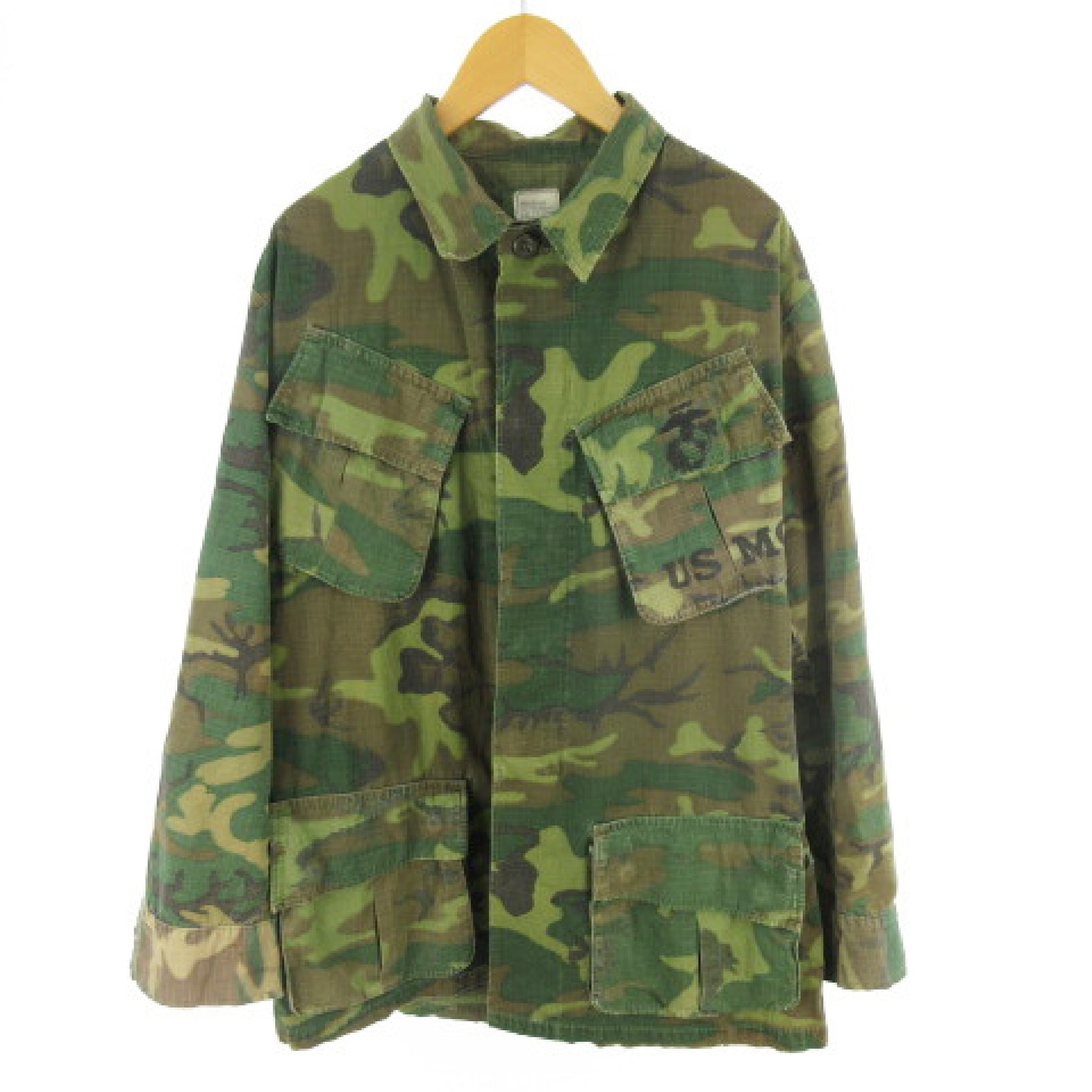 60S U.S.ARMY ERDL Jungle Fattier Military Camouflage Camouflage USMC U.S. Army Genuine Military 4th S-R DSA100-69-C-2662 Vintage Jacket
