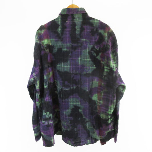 Biko 23SS Rebuild by Needles 7 CUTS TIE DYED FLANNEL SHIRT Long Sleeve Shirt M MR347 Multicolor Check All-Over Pattern Shirt