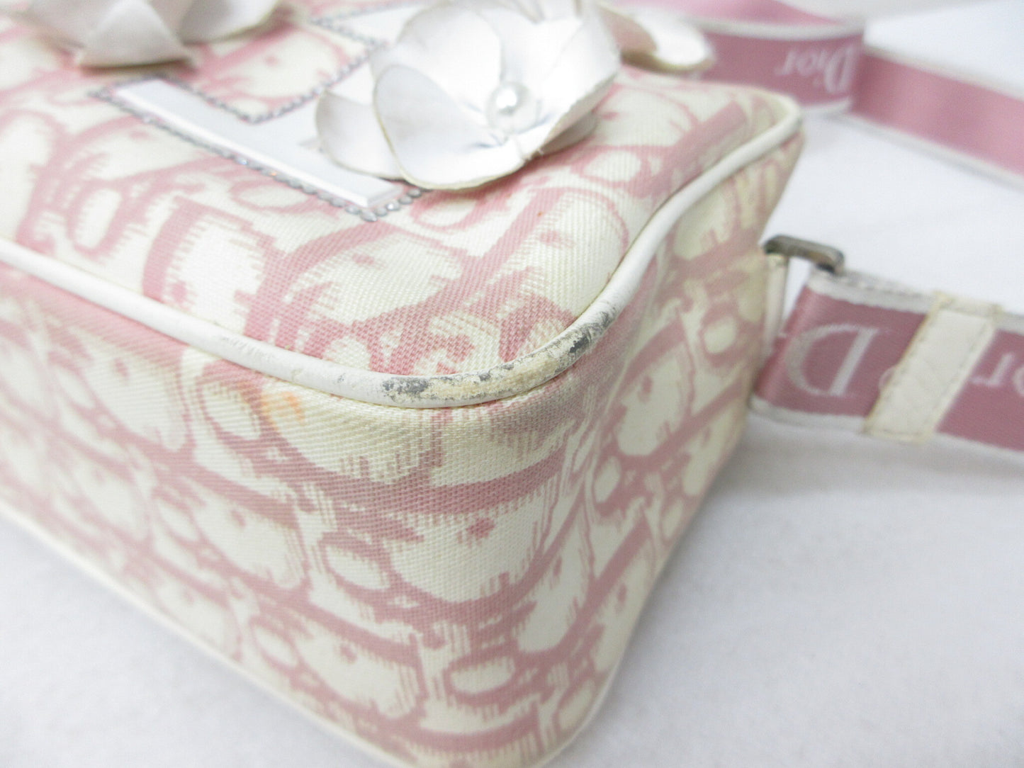Dior Christian Dior Decorative Floral Motif Trotter Shoulder Back 1013 Approx. W27xH13cm Shoulder Bag