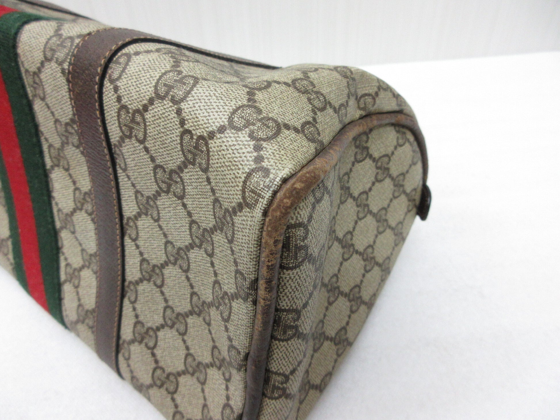 GUCCI GUCCI Gucci 012.3842.33.39 PVC Leather Sherry Line GG Plus Handbag Mini Boston Bag Approx. W31xH18cm Boston Bag