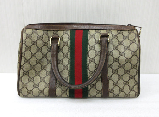 GUCCI GUCCI Gucci 012.3842.33.39 PVC Leather Sherry Line GG Plus Handbag Mini Boston Bag Approx. W31xH18cm Boston Bag