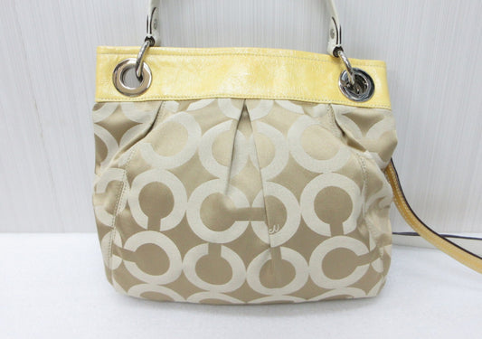COACH COACH 14579 Op Art Canvas x Patent Leather 2WAY Handbag Shoulder Shoulder Bag