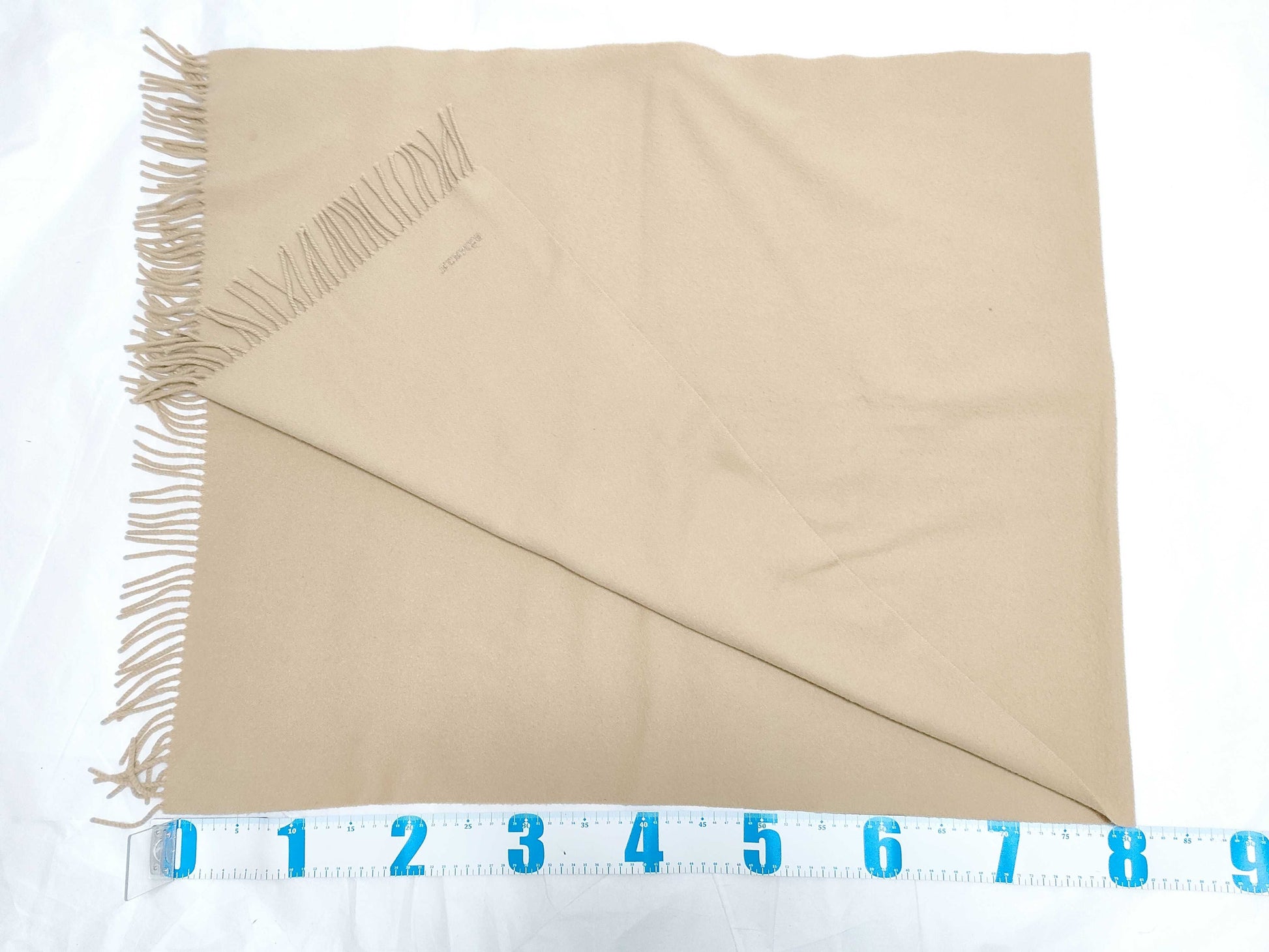 HERMES Large Format Stole Cashmere 100 & Logo Embroidery? Other accessories