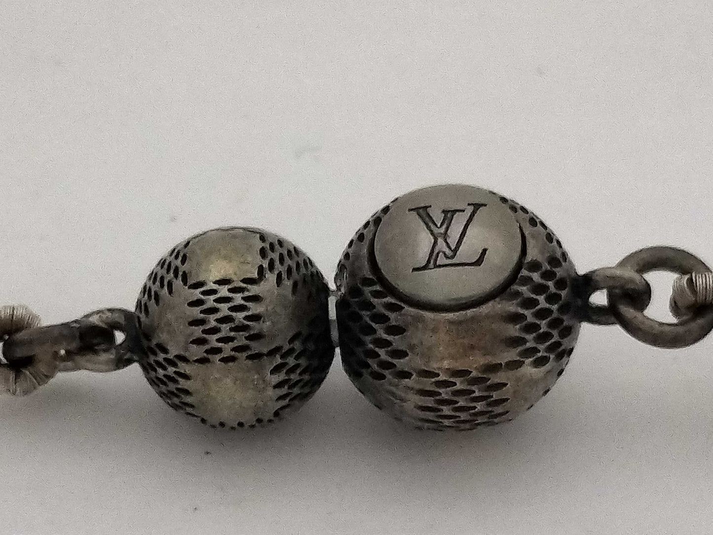 LOUIS VUITTON LV Monogram Slim Pearl Necklace M02235 LE4214 Necklace
