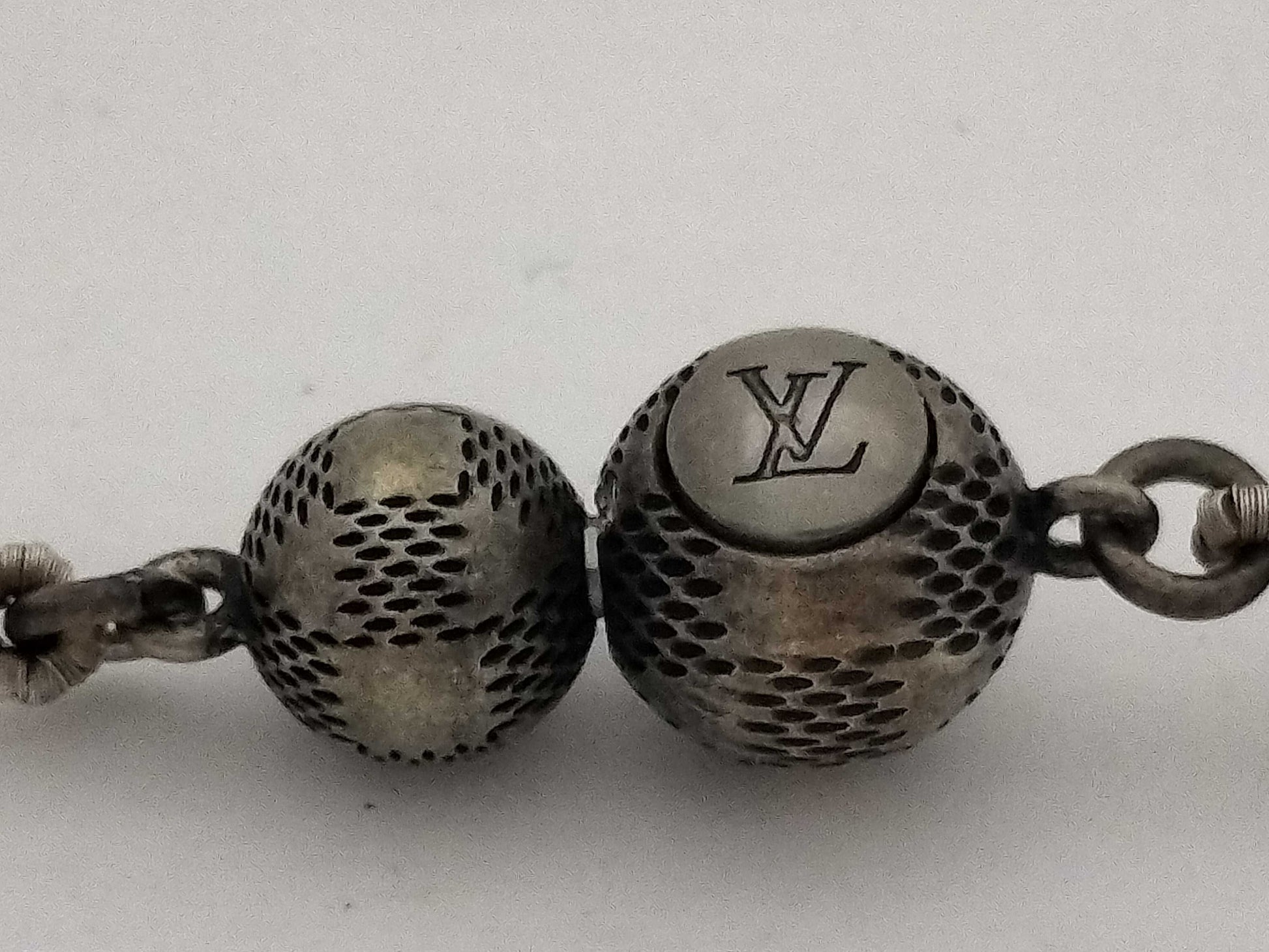 LOUIS VUITTON LV Monogram Slim Pearl Necklace M02235 LE4214 Necklace