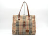 BURBERRY Canvas Tote Bag Check Tote Bag