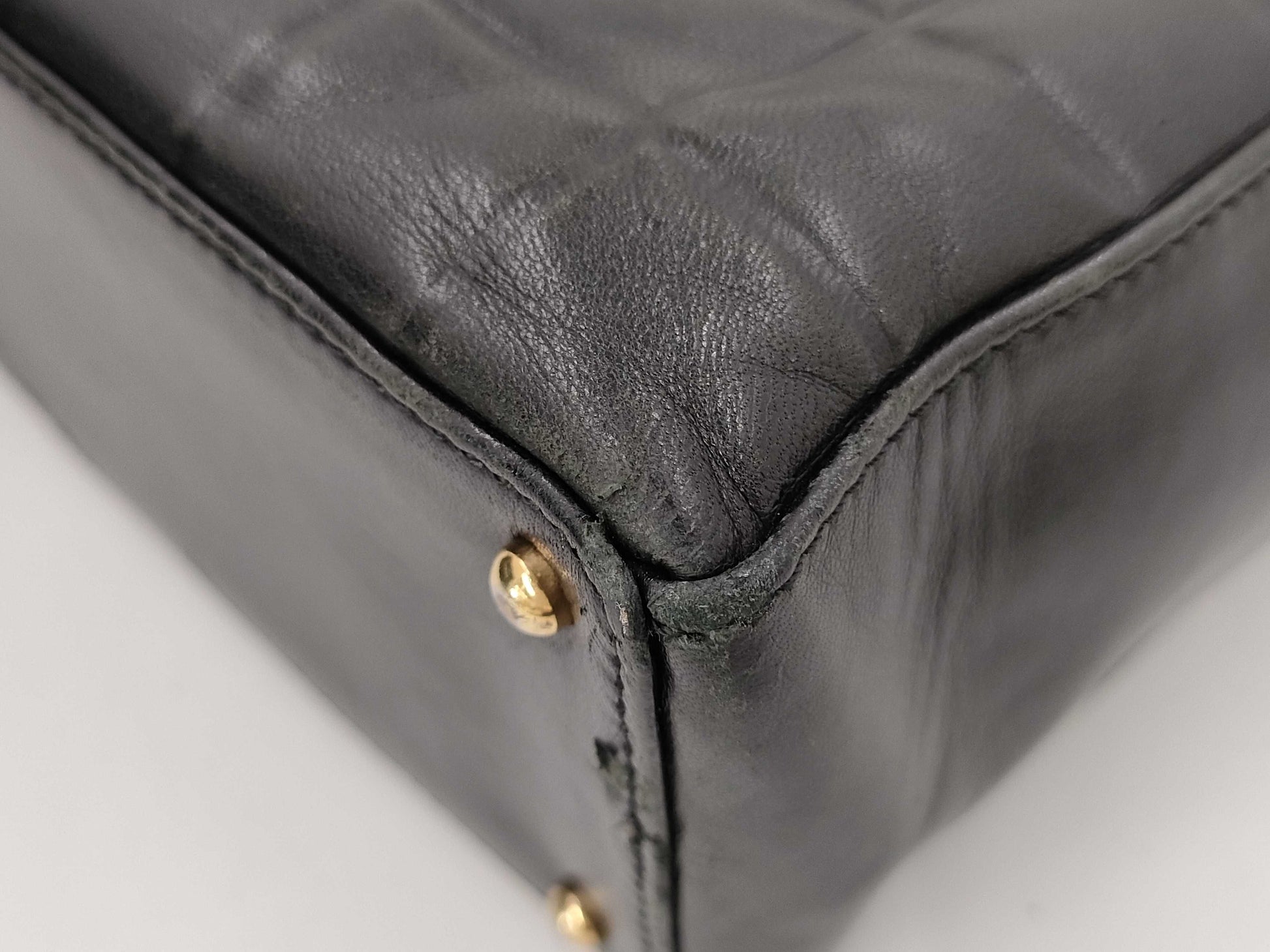 CHANEL Chocolate Bar Leather Coco Mark Shoulder Bag