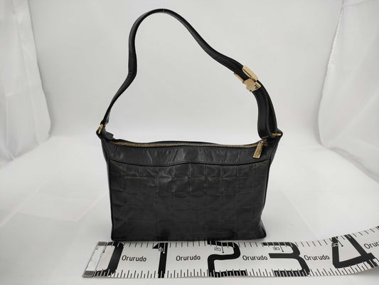 CHANEL Chocolate Bar Leather Coco Mark Shoulder Bag