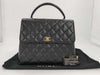 CHANEL Caviar Skin Handbag Matelasse Handbag