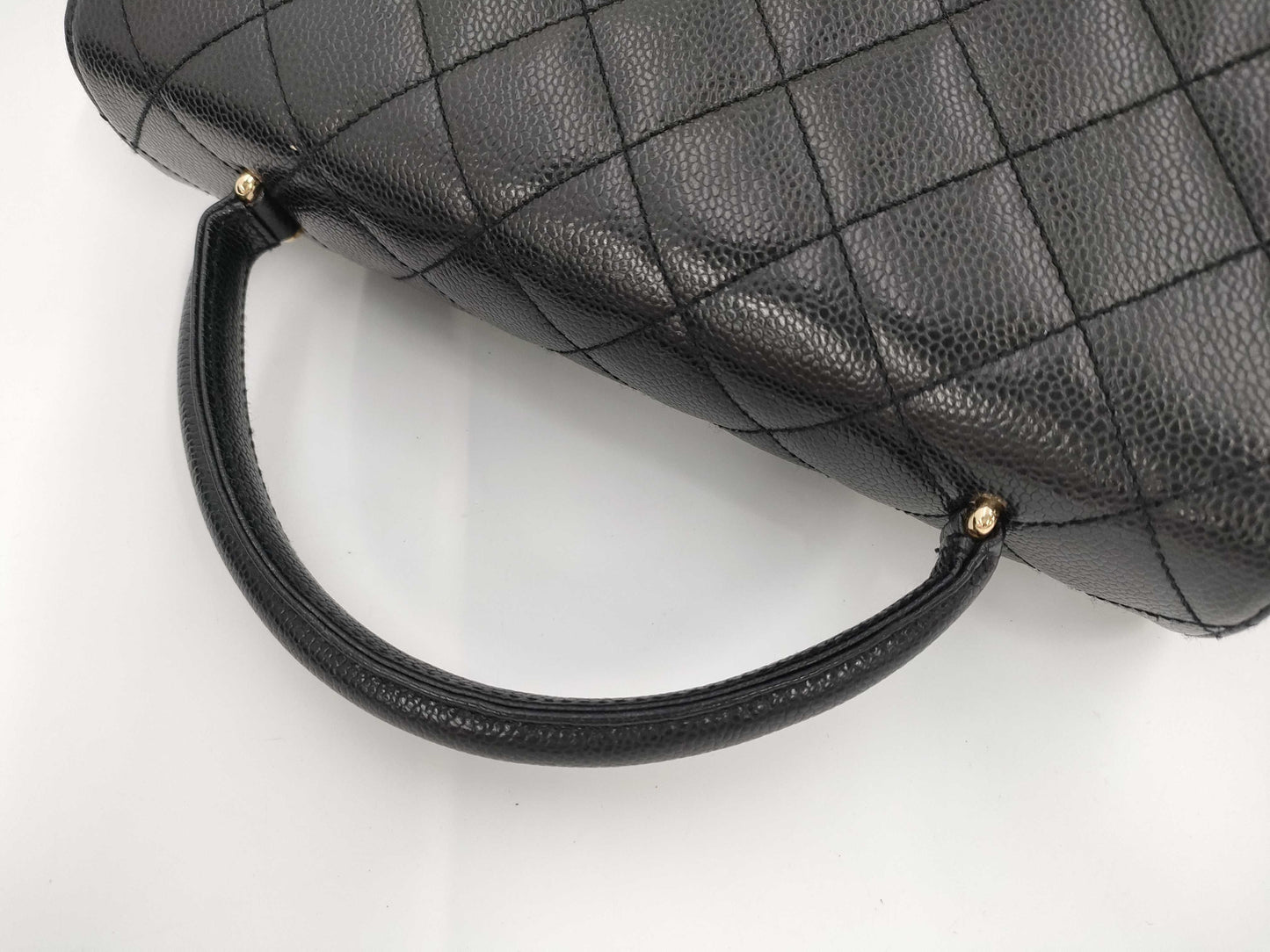 CHANEL Caviar Skin Handbag Matelasse Handbag