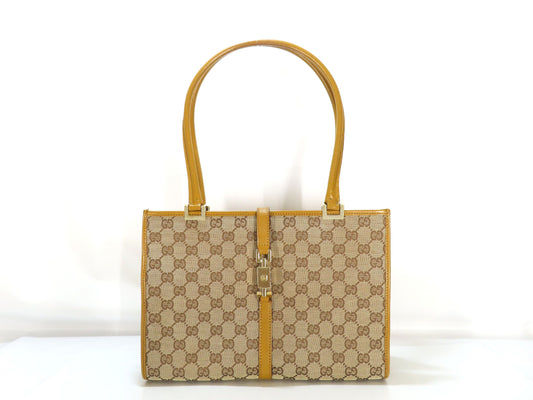 GUCCI Jackie Gucci Tote Bag Jackie Tea GG Campus Tote Bag