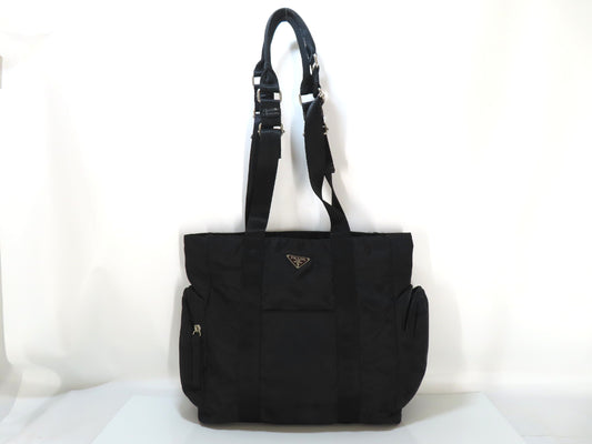 PRADA Nylon Prada Shoulder Black Side Pocket Shoulder Bag