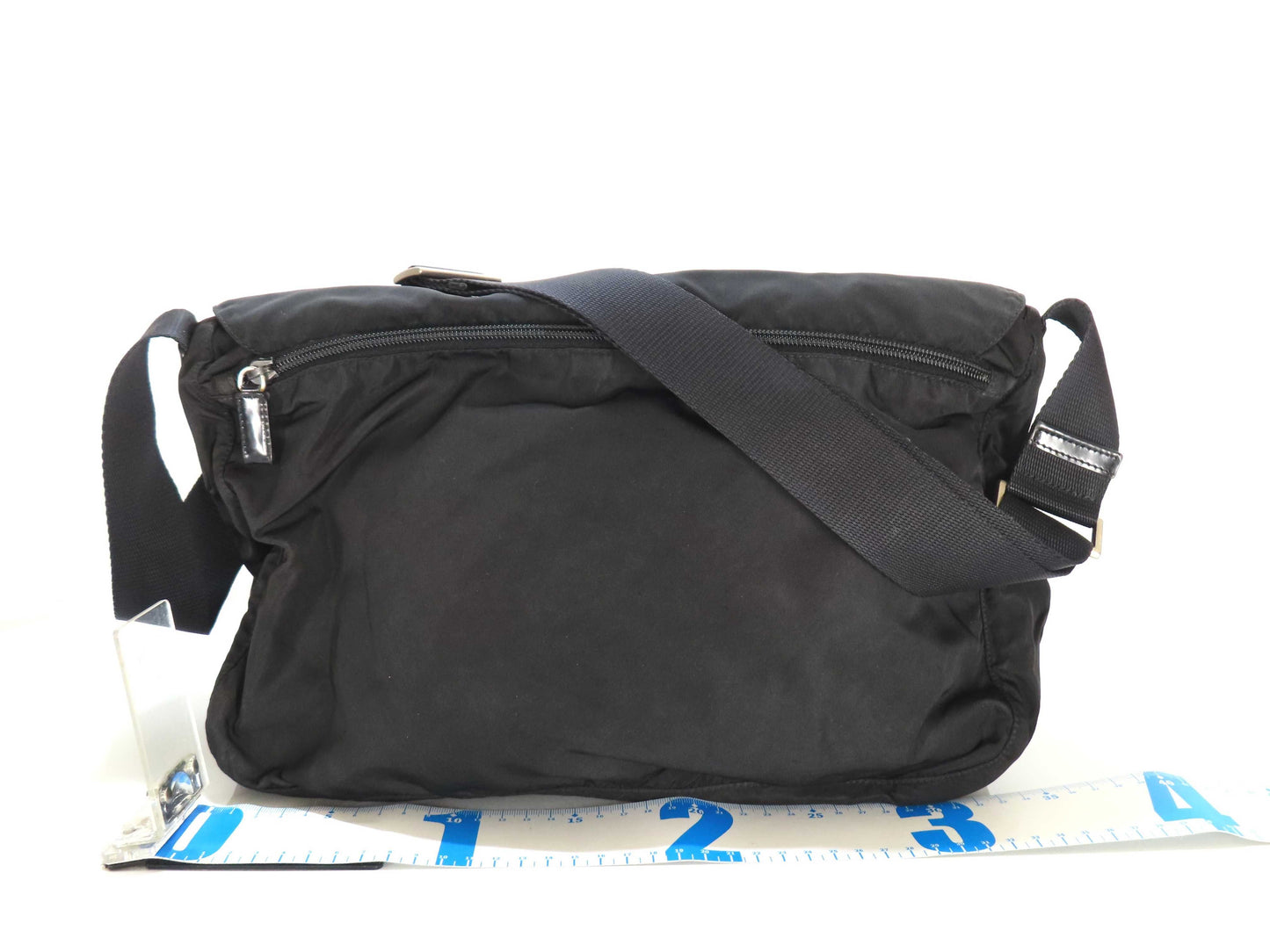 PRADA Nylon Prada Messenger Bag Black White Tag 114 Shoulder Bag