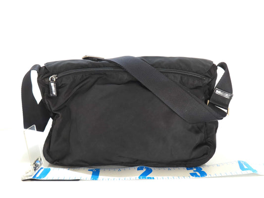 PRADA Nylon Messenger Bag Black with White Tag 114 Shoulder Bag