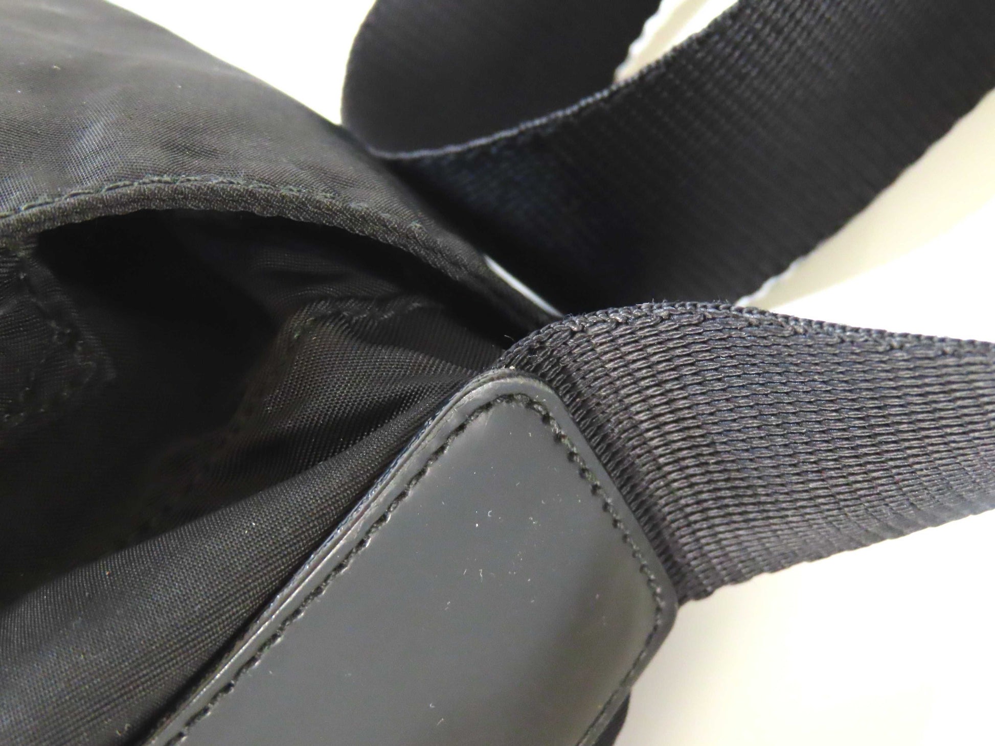 PRADA Nylon Prada Messenger Bag Black White Tag 114 Shoulder Bag